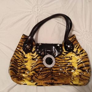 Sharif Tiger Print Handbag
